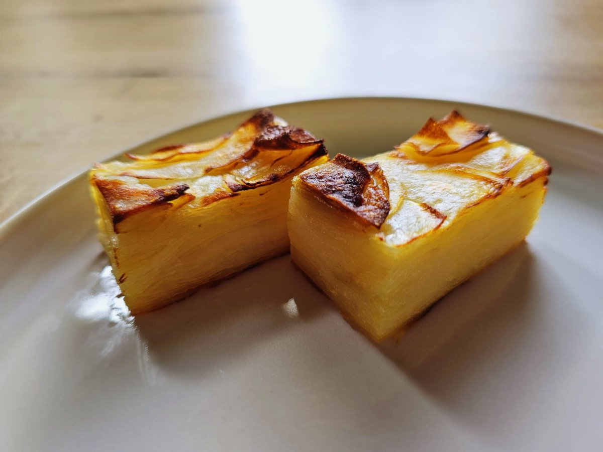 Aardappel millefeuille (knapperige aardappelpavé)