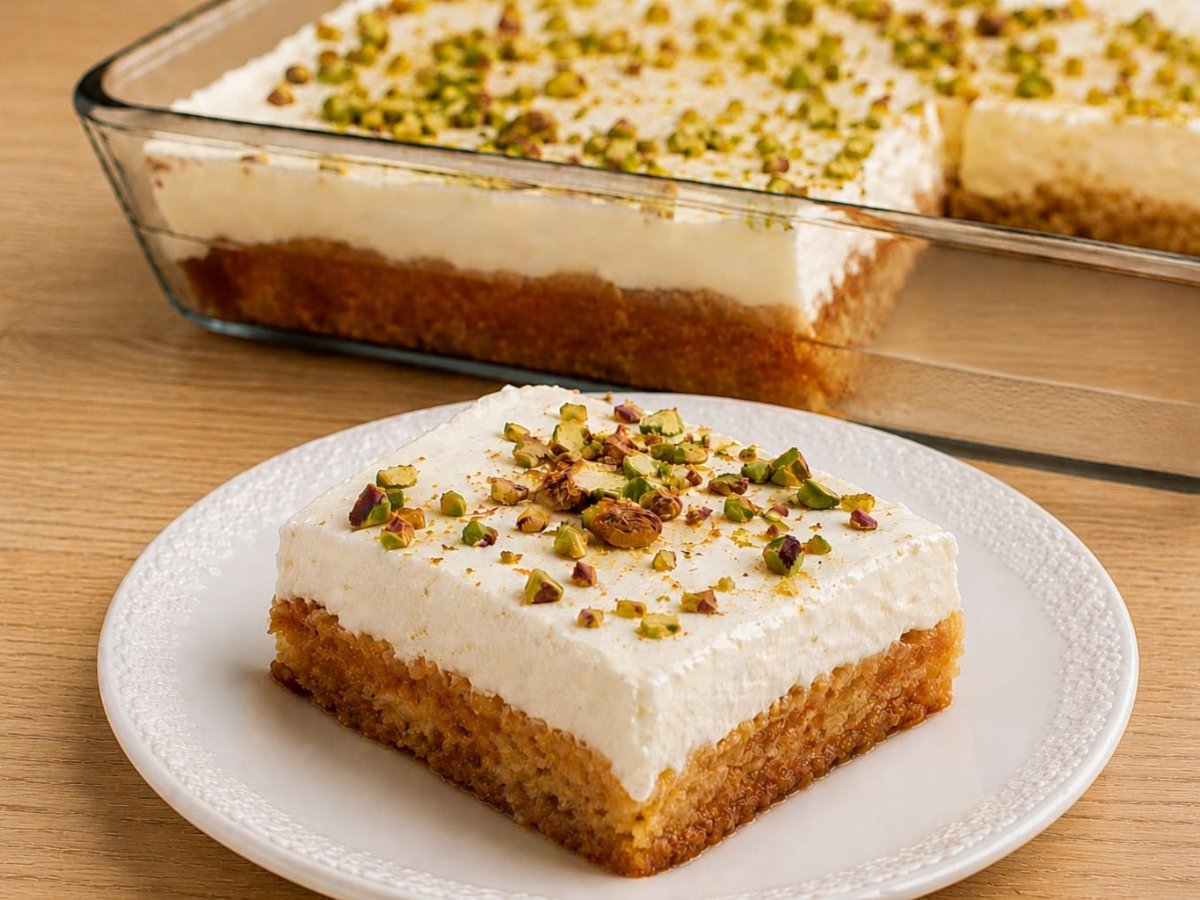 Aish el saraya met oranjebloesemcrème