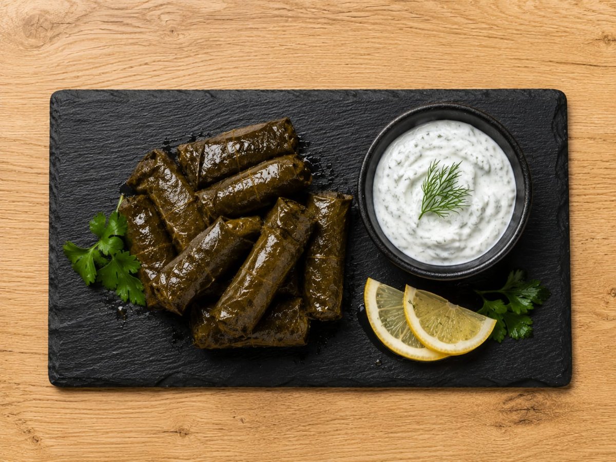 Armeense tolma met druivenbladeren en bulgur