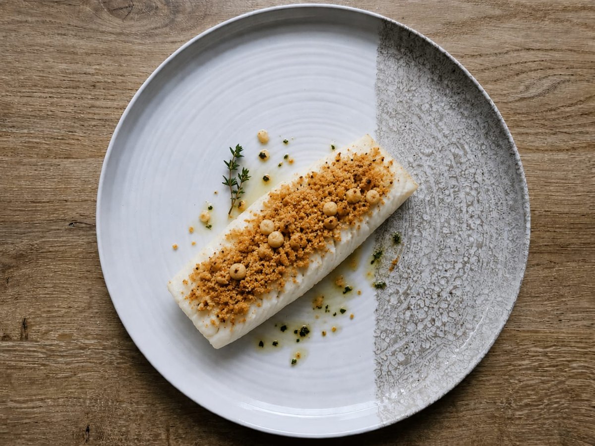Australische barramundi met macadamia korst