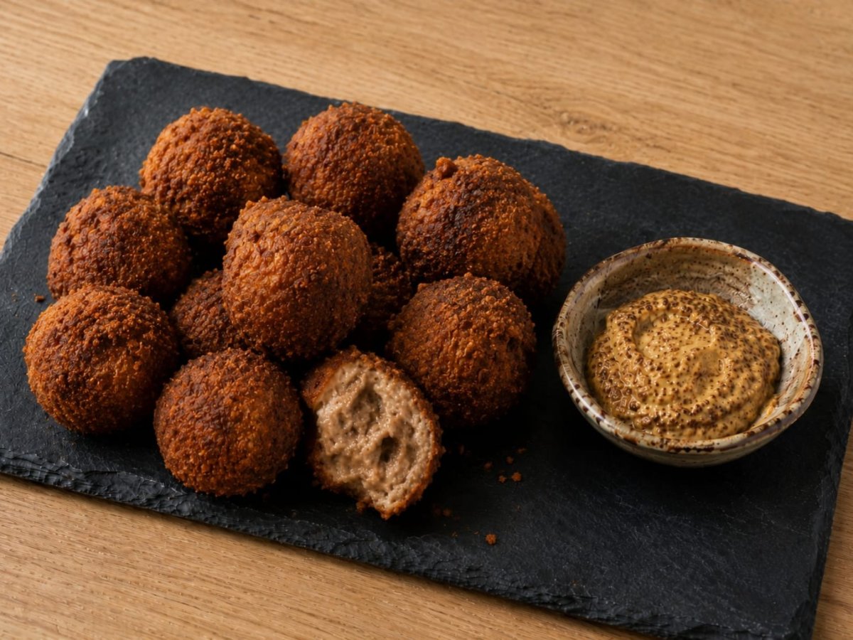 Bitterballen met rundvlees en mosterd