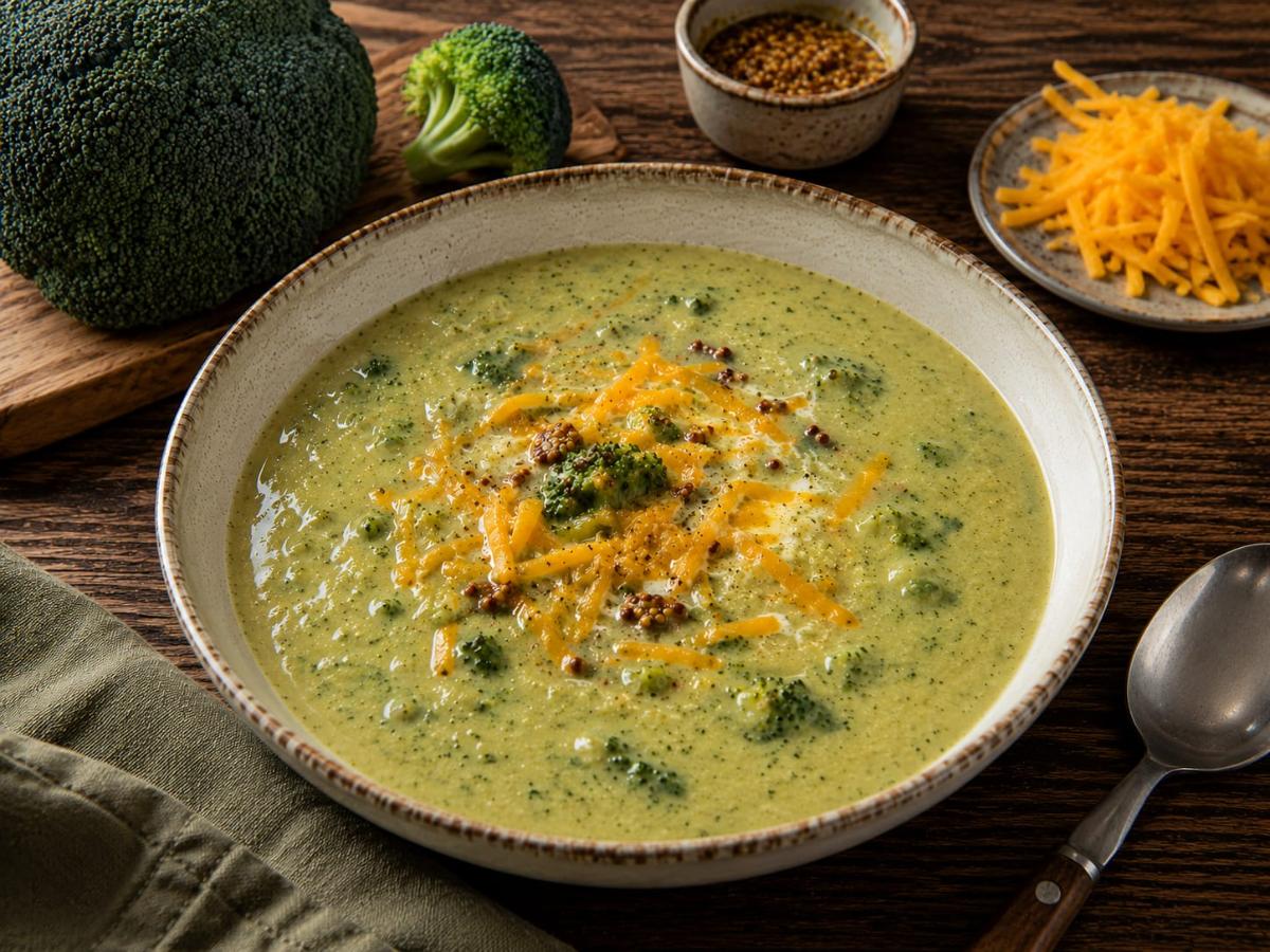 Cremige broccolisoep met cheddar