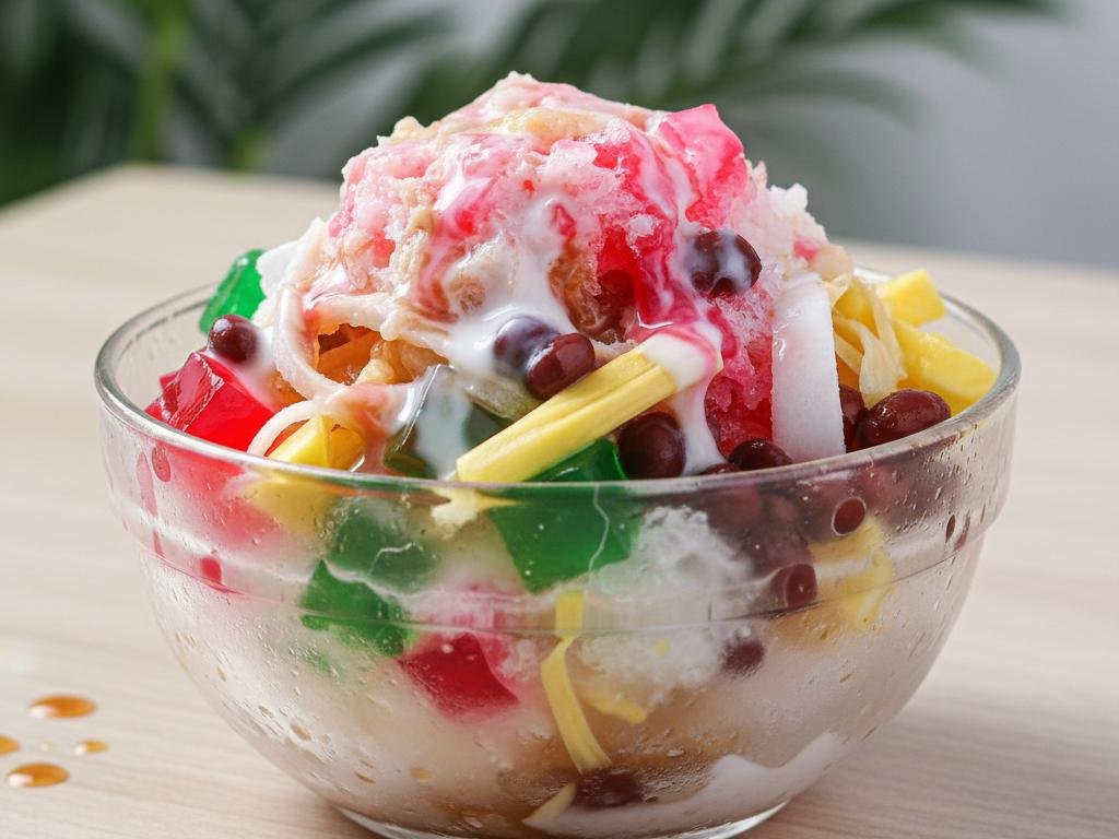 Es campur — Indonesisch gemengd dessert met kokos