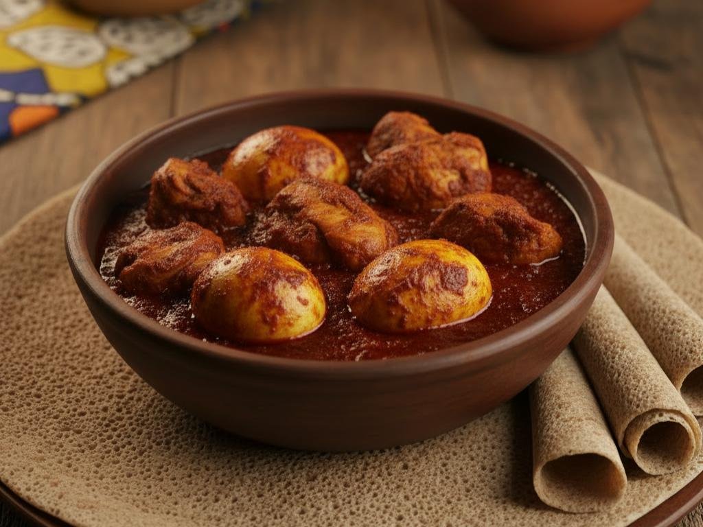 Ethiopische doro wat kip stoofpot met berbere