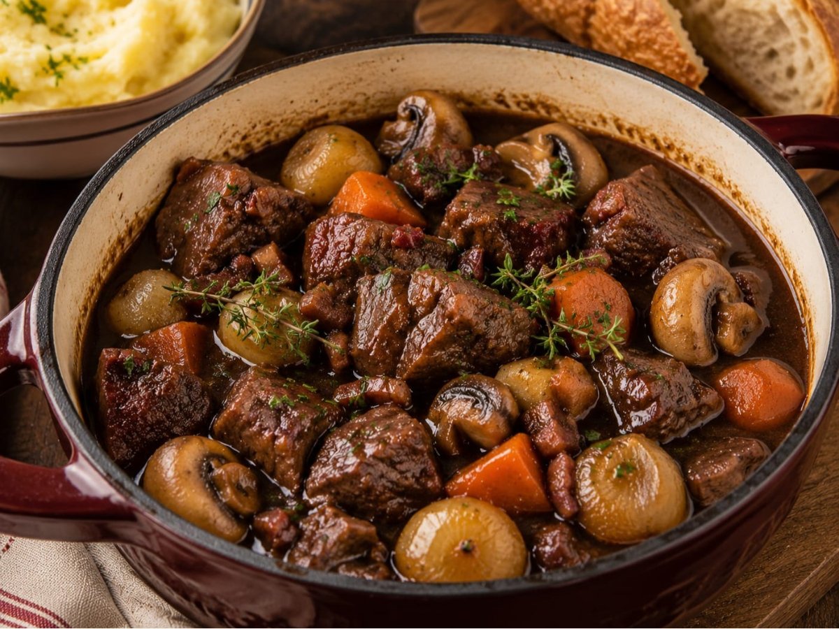 Franse boeuf bourguignon klassiek
