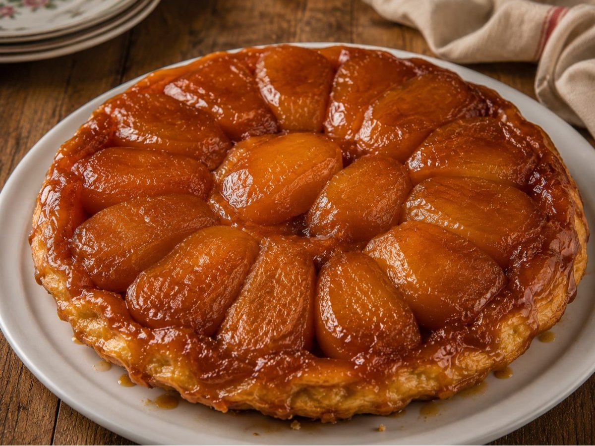 Franse tarte tatin van ui en tijm