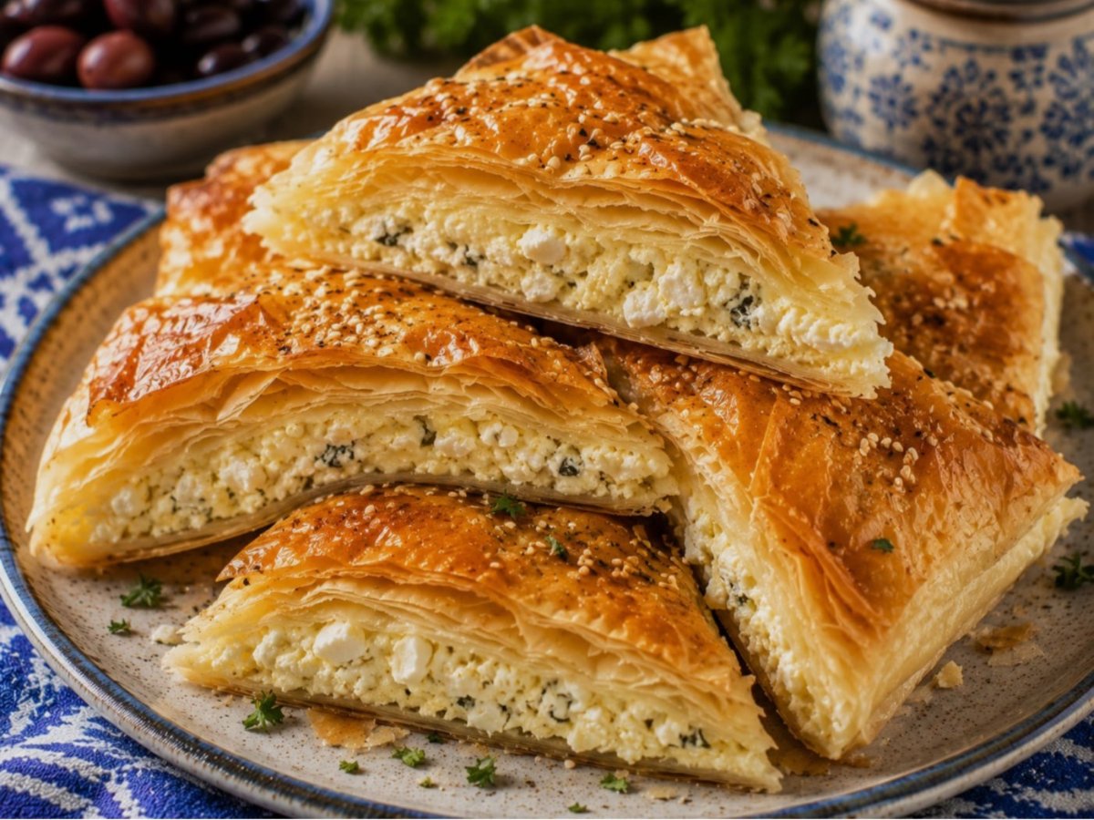 Griekse tiropita met drie kazen