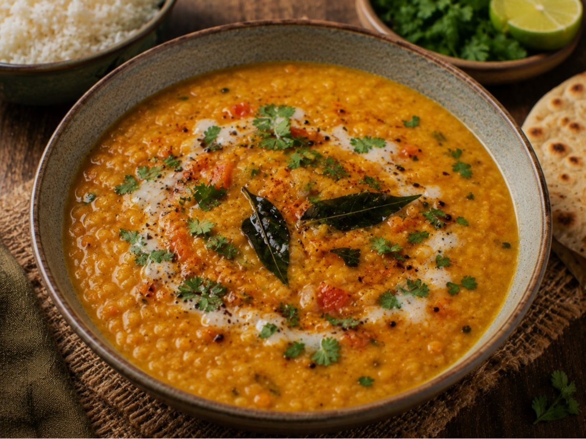Indiase dal soep met rode linzen en kokos