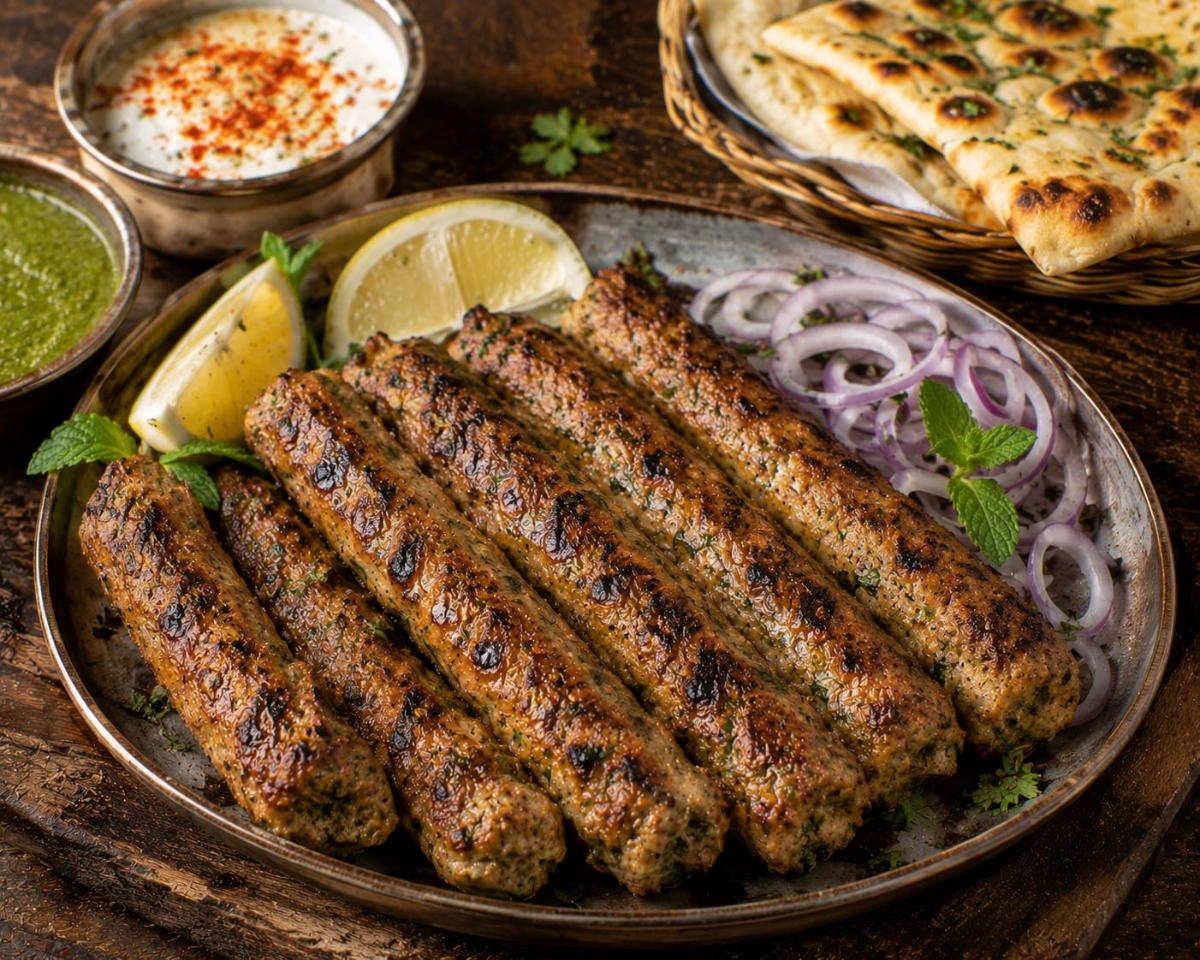 Indiase seekh kebab met yoghurtmarinade