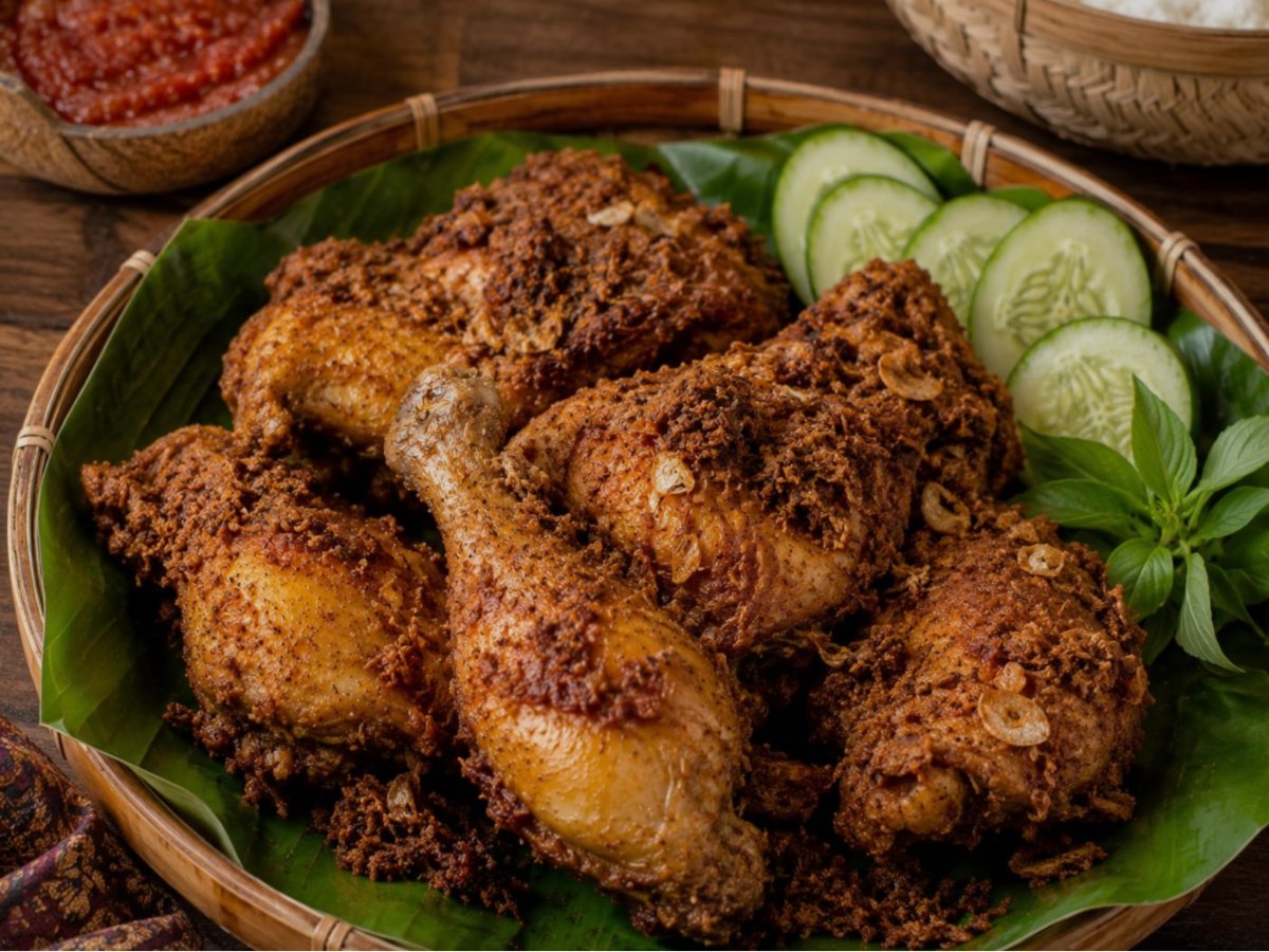 Indonesische ayam goreng bumbu krokante kip