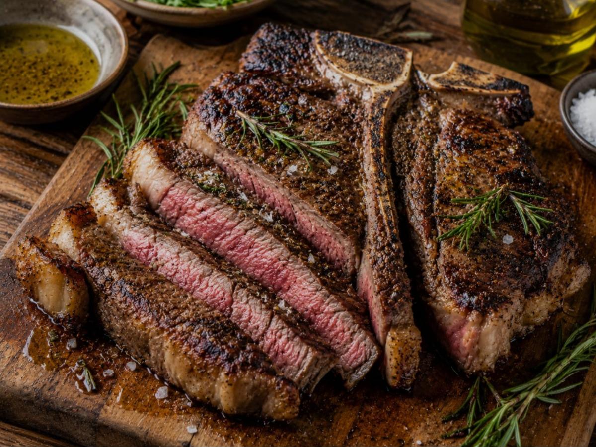 Italiaan bistecca alla fiorentina met rozemarijn