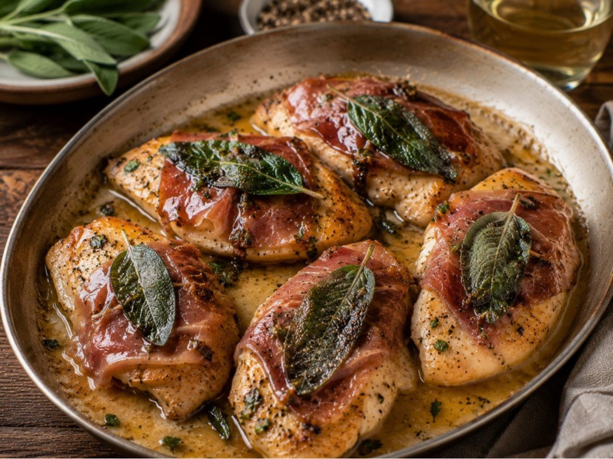 Italiaanse kip saltimbocca met prosciutto en salie