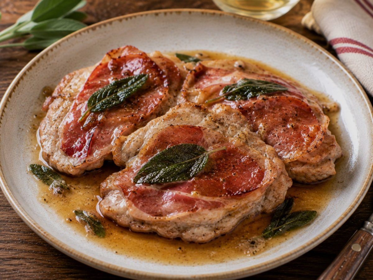 Italiaanse saltimbocca di vitello kalf met ham