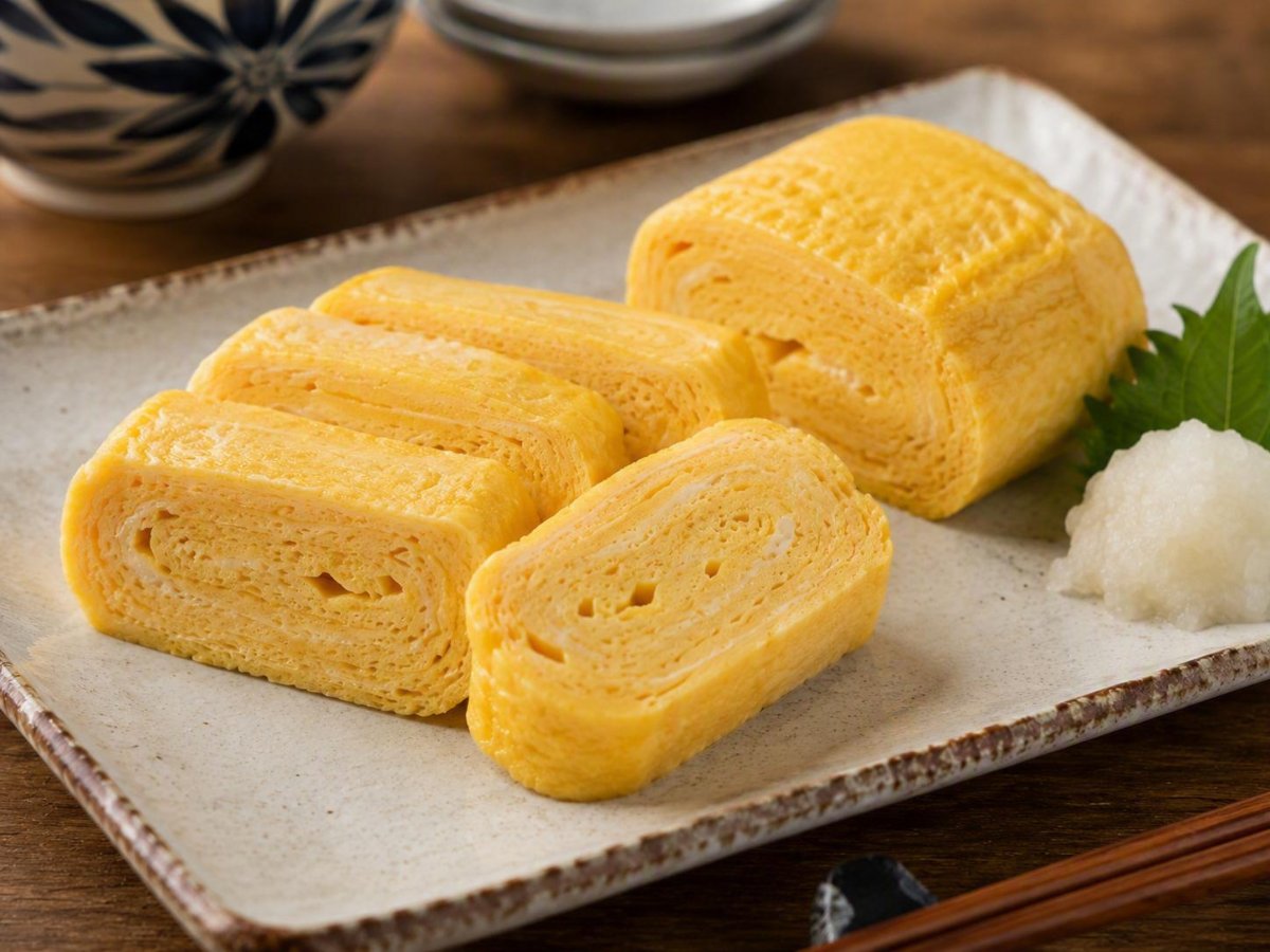 Japanse tamagoyaki — zoet gerold omelet