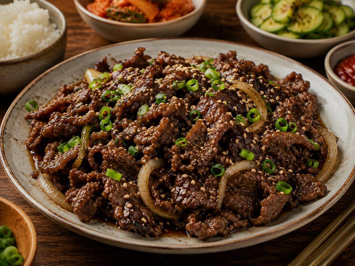 Koreaanse bulgogi gemarineerd rundvlees