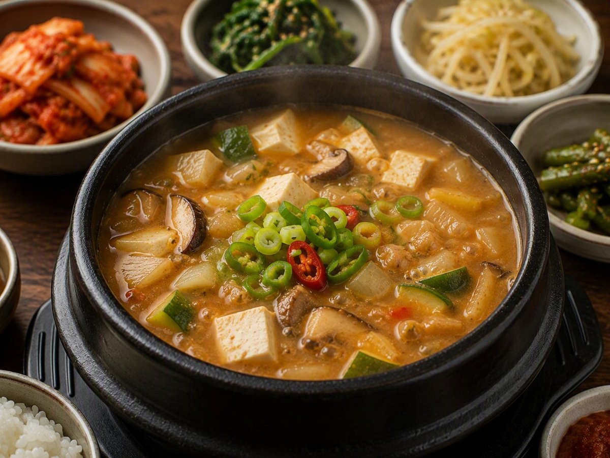 Koreaanse doenjang jjigae — gefermenteerde sojastoofpot