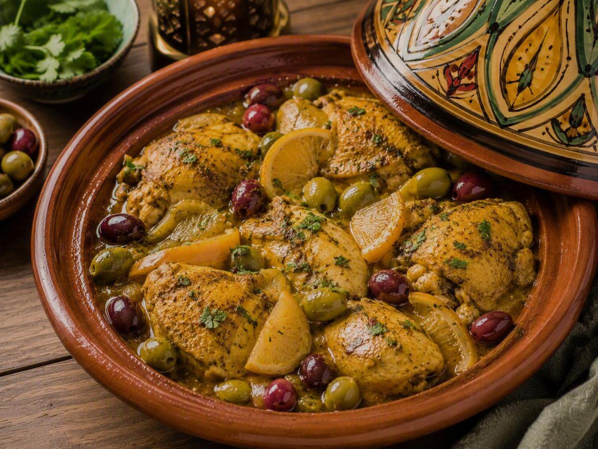 Marokkaanse kip tajine met olijven en ingelegde citroen