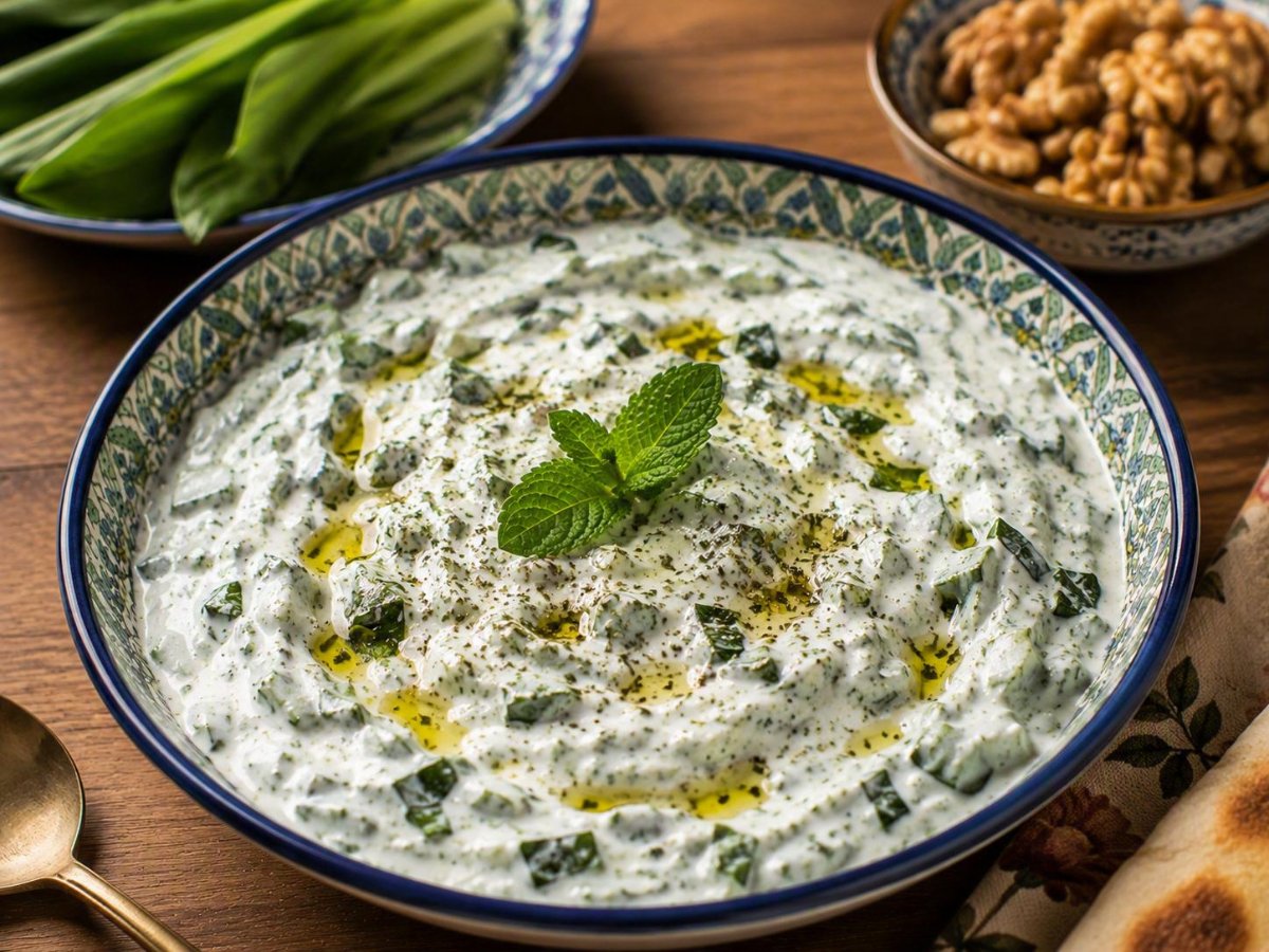 Mast-o-musir — yoghurt met wilde knoflook