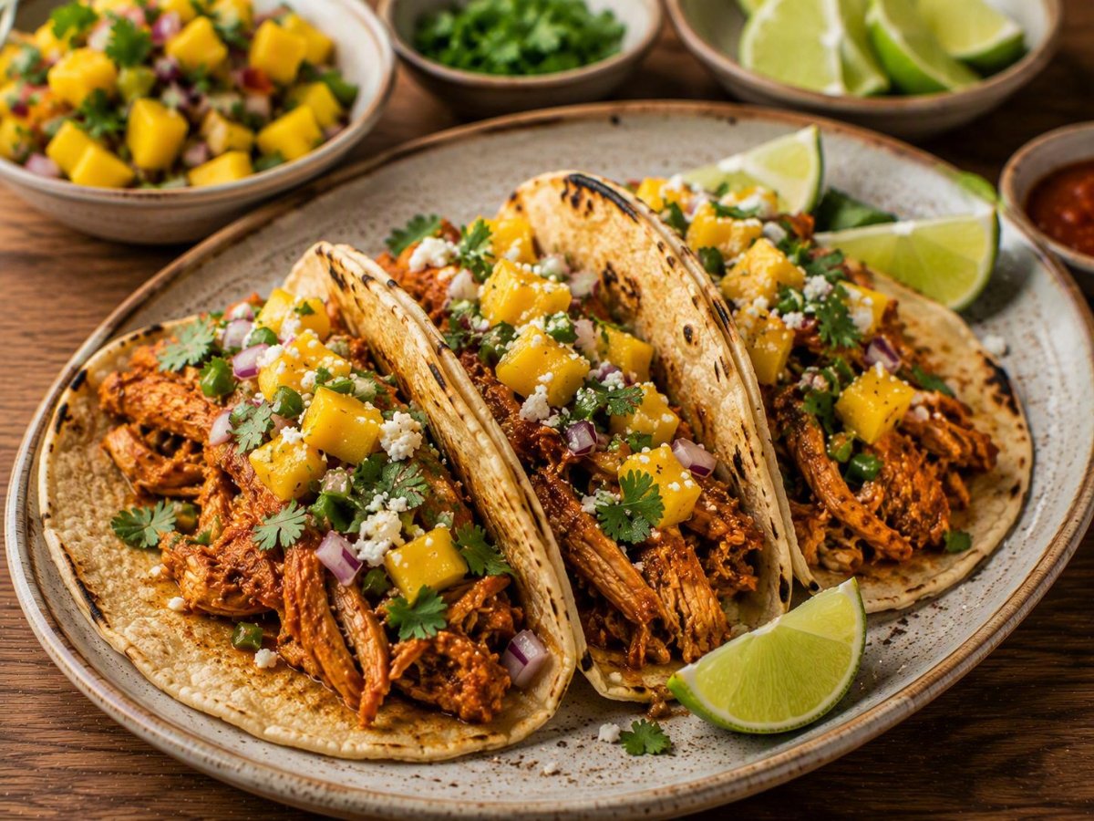 Mexicaanse kiptaco's met chipotle en mango-salsa