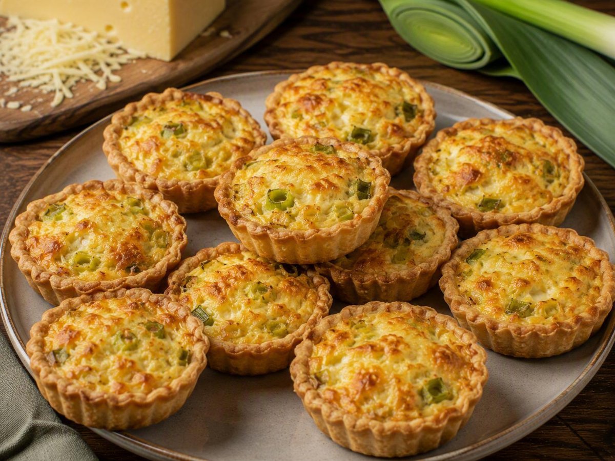 Mini-quiches met prei en gruyère