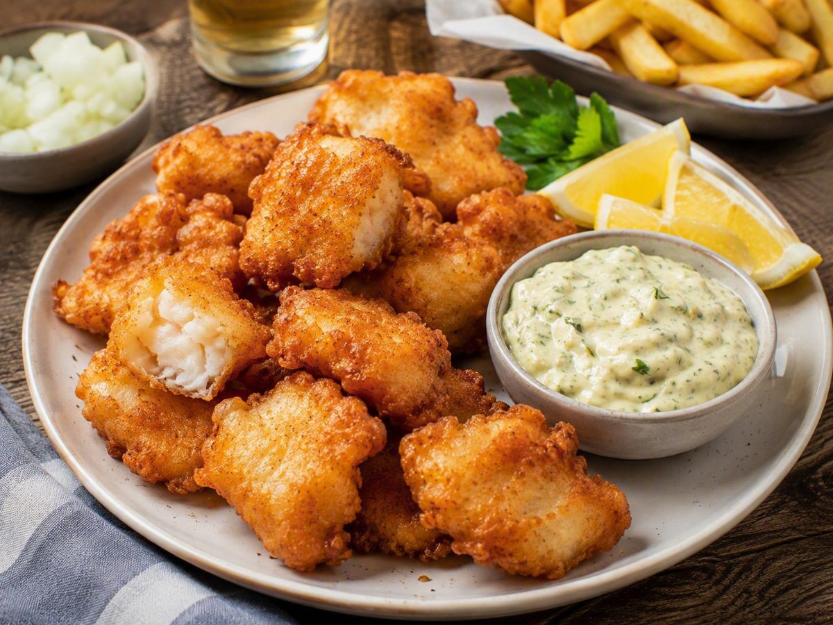 Nederlandse kibbeling met remouladesaus