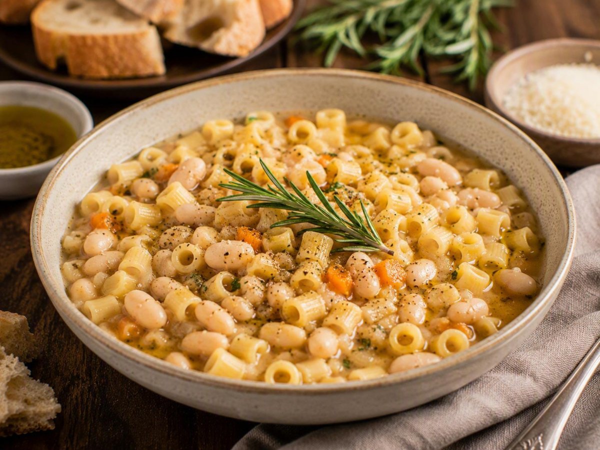Pasta e fagioli met rozemarijn