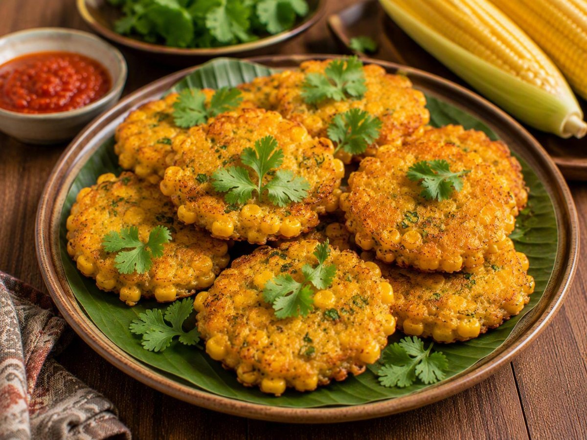 Perkedel jagung — maïskoekjes met koriander