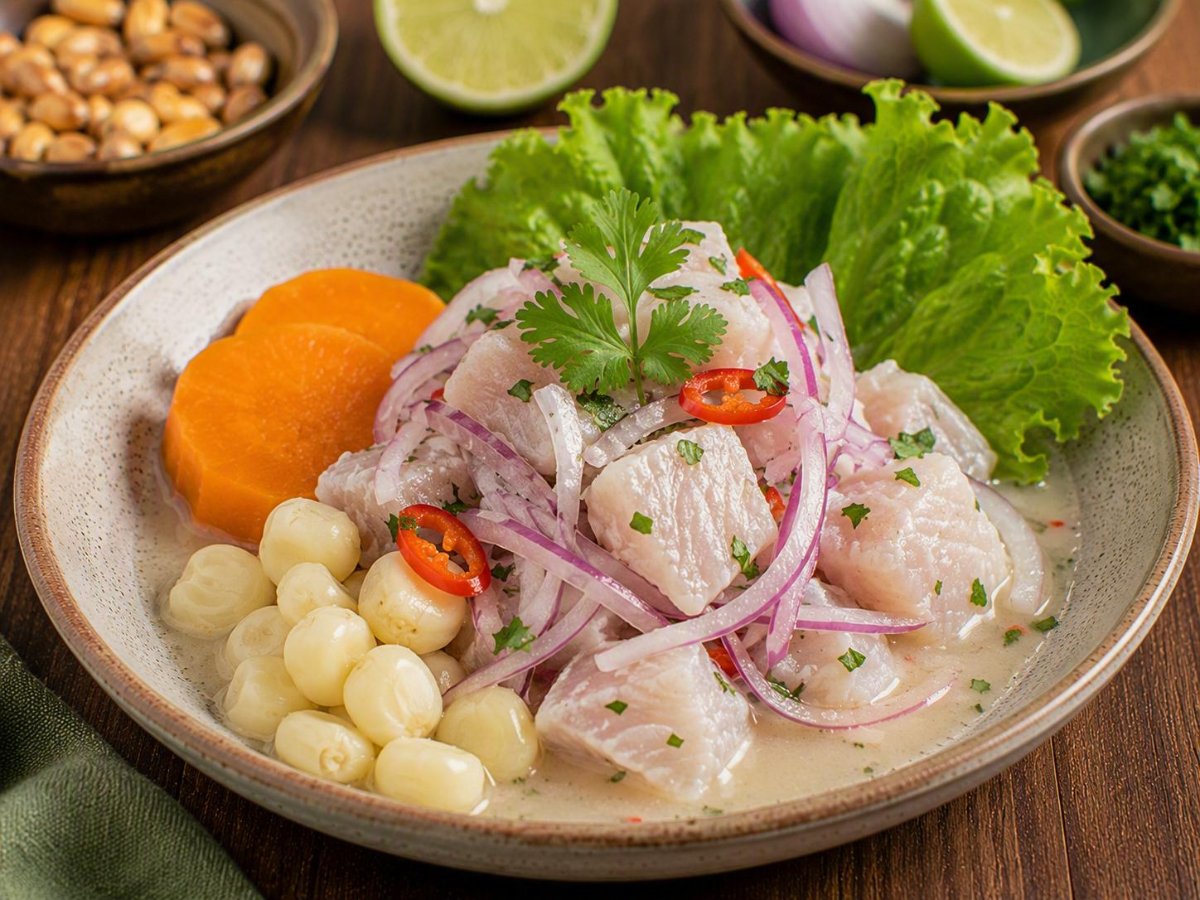 Peruaanse ceviche klassiek met leche de tigre