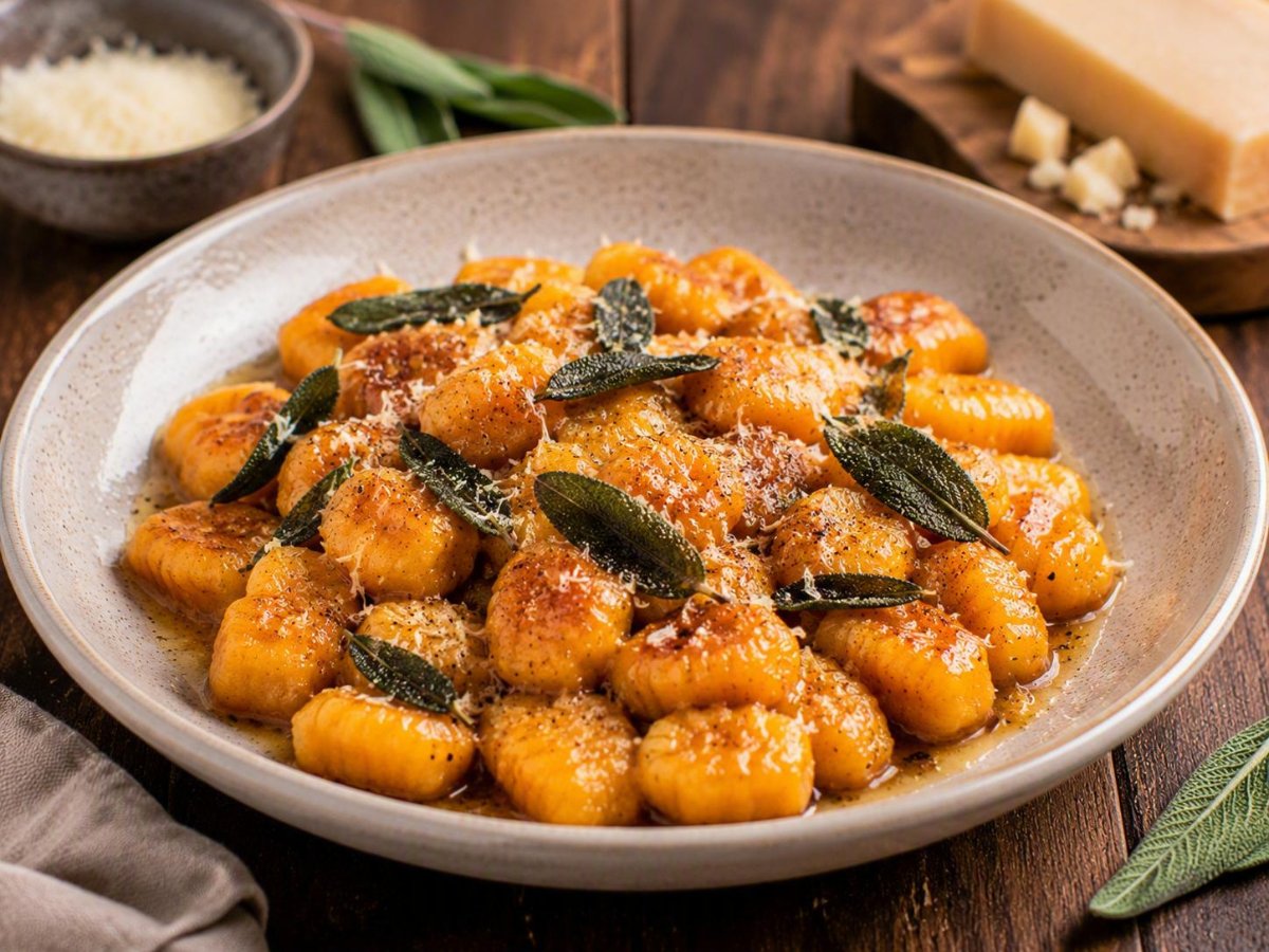 Pompoen-gnocchi met salie en gekarameliseerde boter