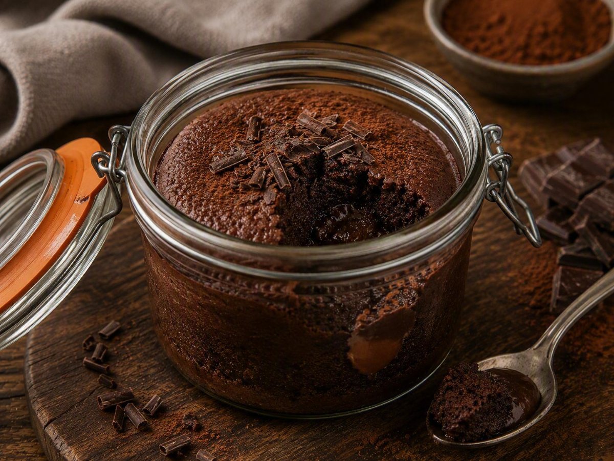 Sous vide chocoladecake in pot