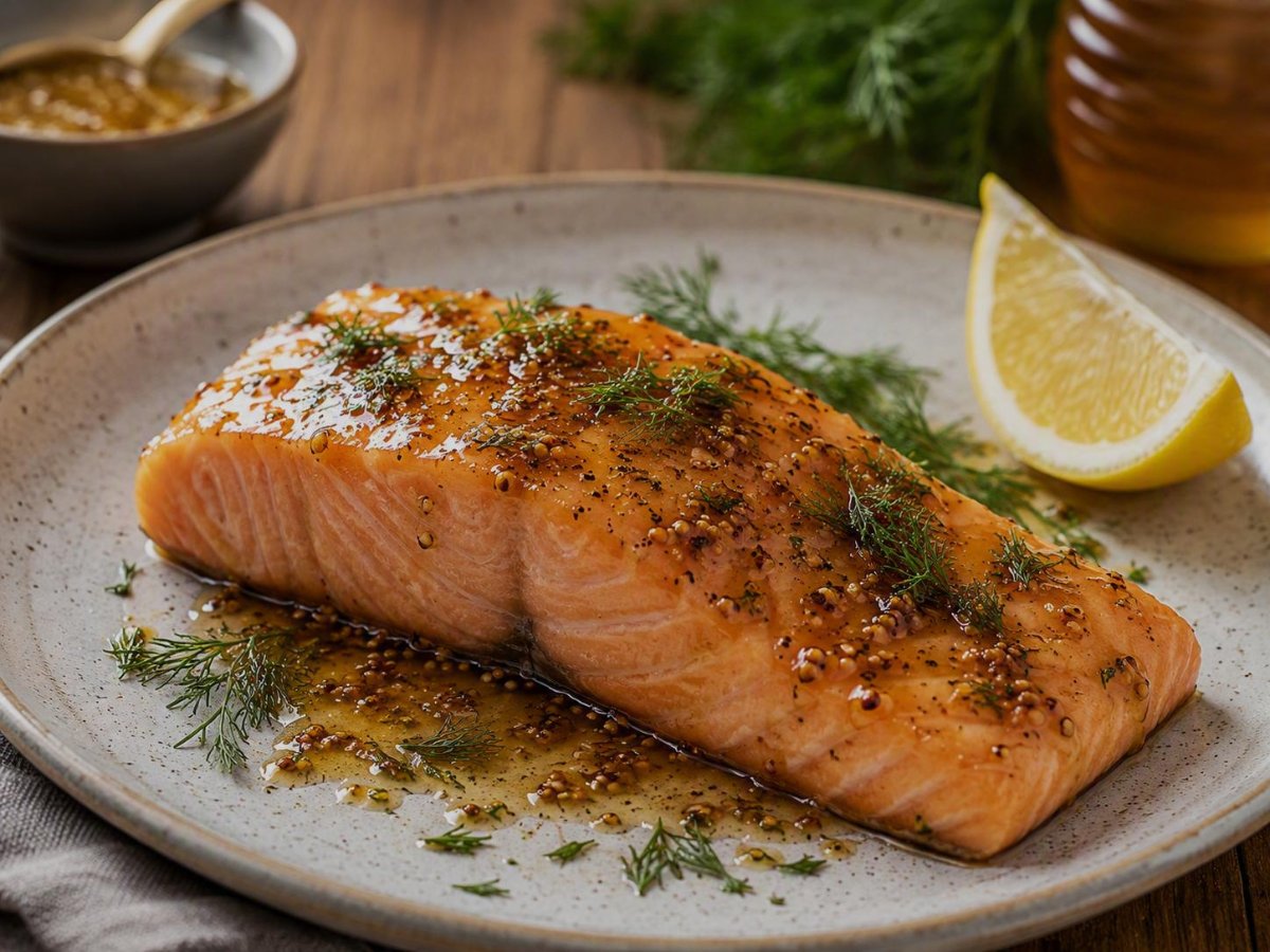 Sous vide zalm met dille en mosterd-honingglazuur