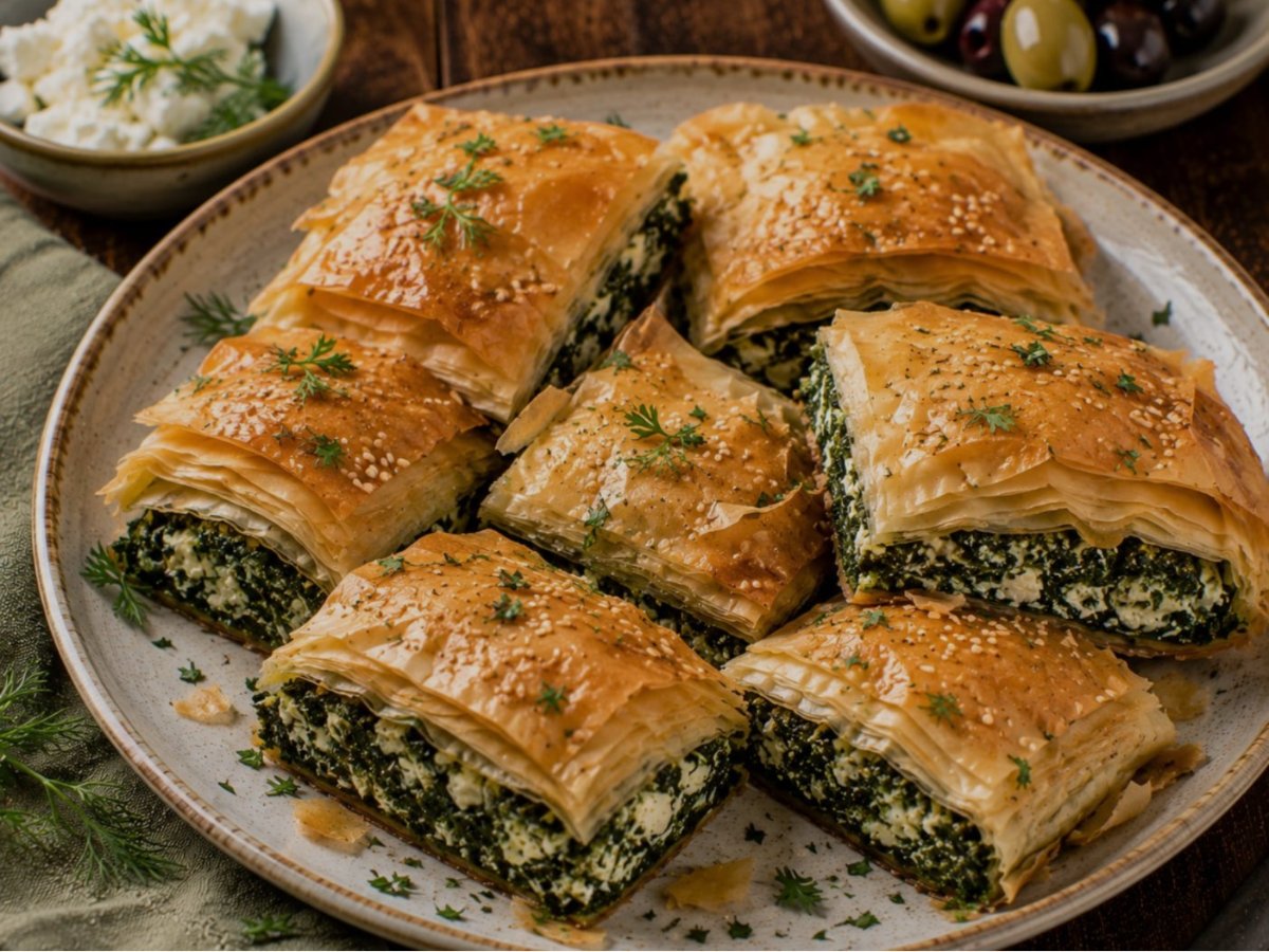 Spanakopita met spinazie en feta