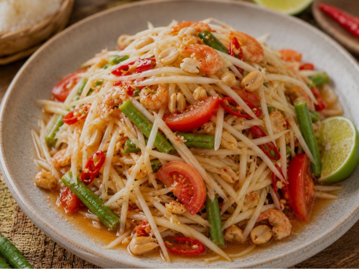 Thaise papayasalade (Som Tam)